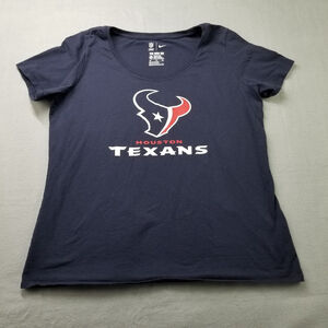 Houston Texans Nike T-Shirt Sze XXL 2XL Athletic Cut Blue Short Sleeve NFL
